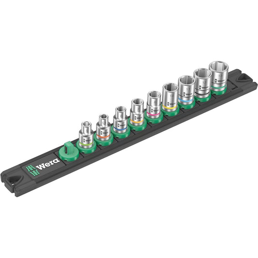 Wera 05005400001 | Zyklop Socket Rail A 4 Black Magnetic Drive 6mm 9 Pieces [Regular Japanese Import Product]