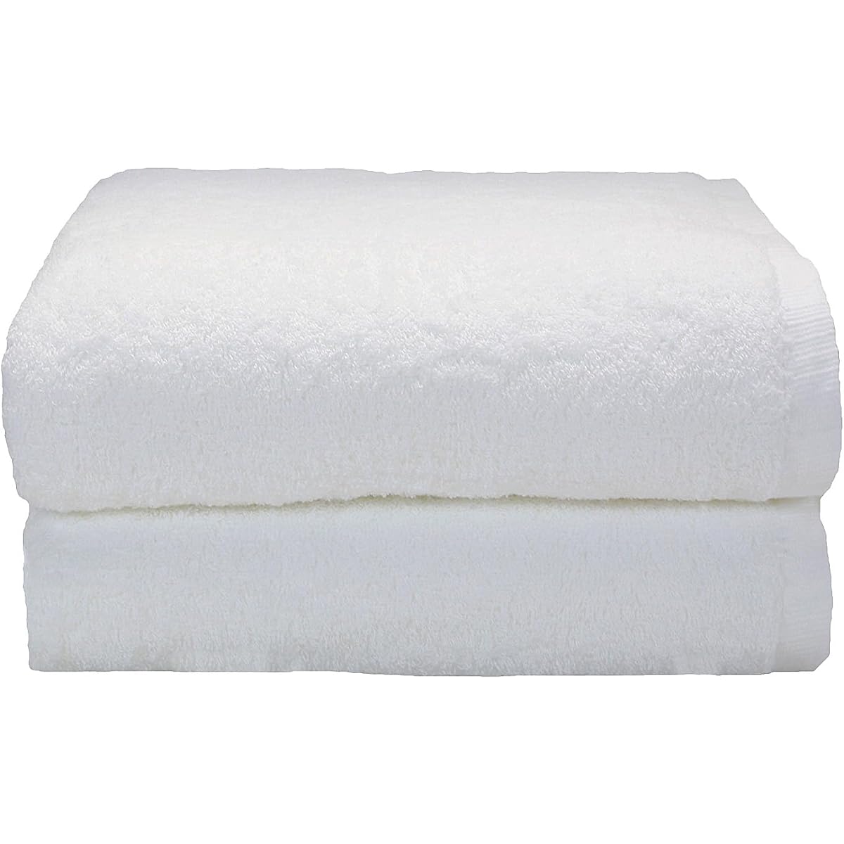 twin leaf Made in Japan Large bath towel 180cm Size Long fluffy pile Resilient Hotel-grade bath towel with a sense of volume Can also be used in high-end beauty salons. (White, 2-disc set)