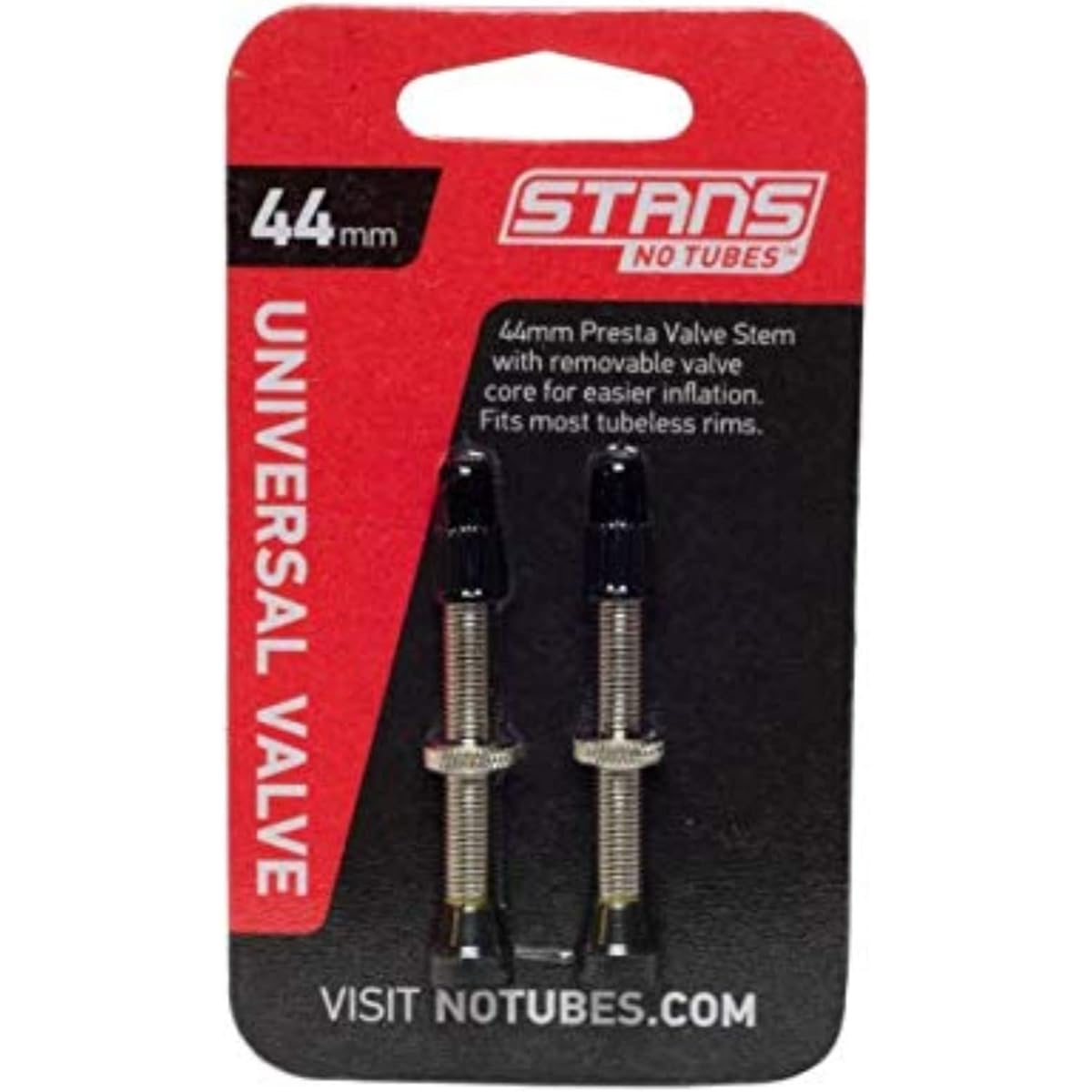 NoTubes STAN'S NOTUBES 44mm Univ Tubeless Road Valve FV (Pair) Valve core is removable 2 pieces 1 set