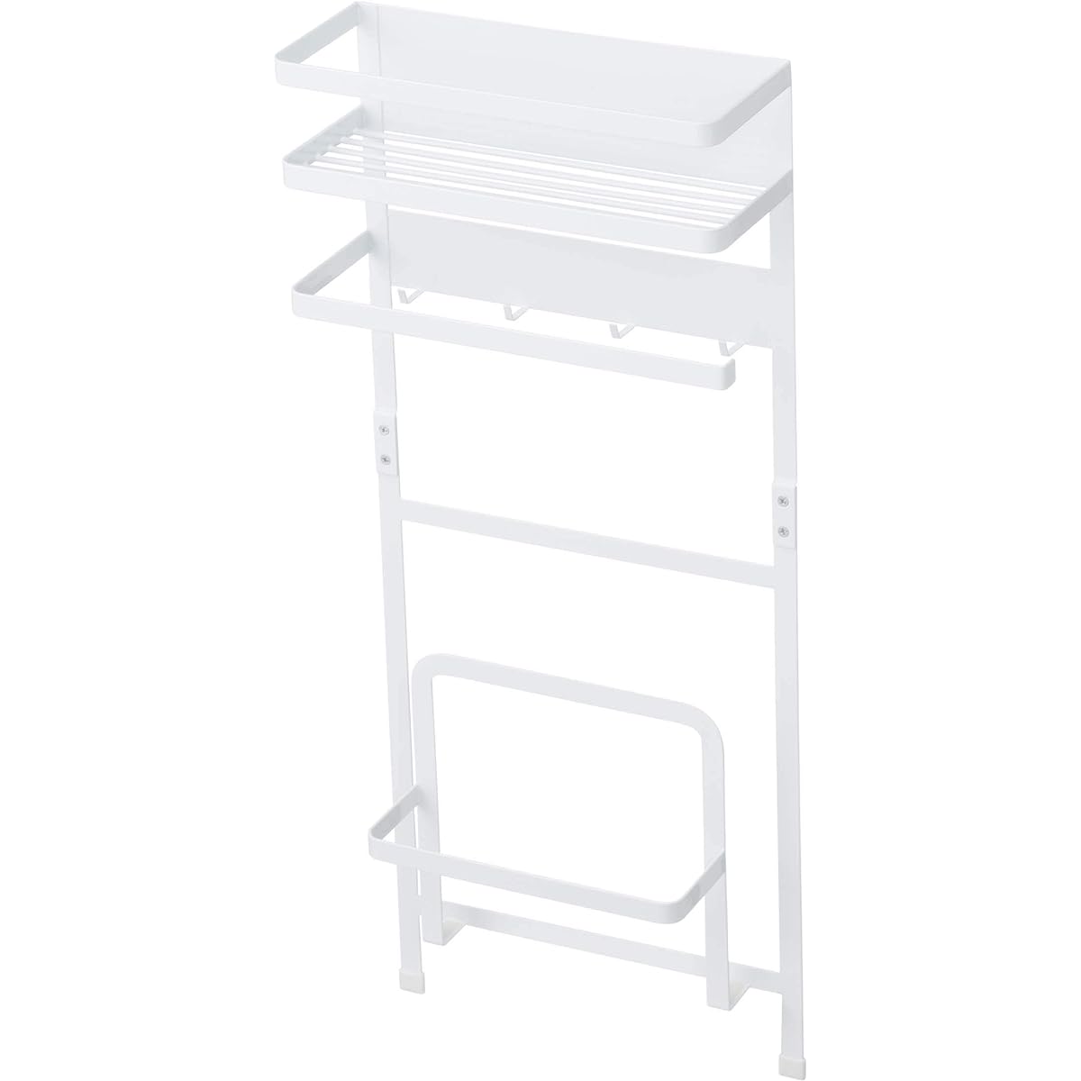 Yamazaki Jitsugyo Storage Rack, Washing Machine Side Magnetic Storage Rack, Tower, White 3307