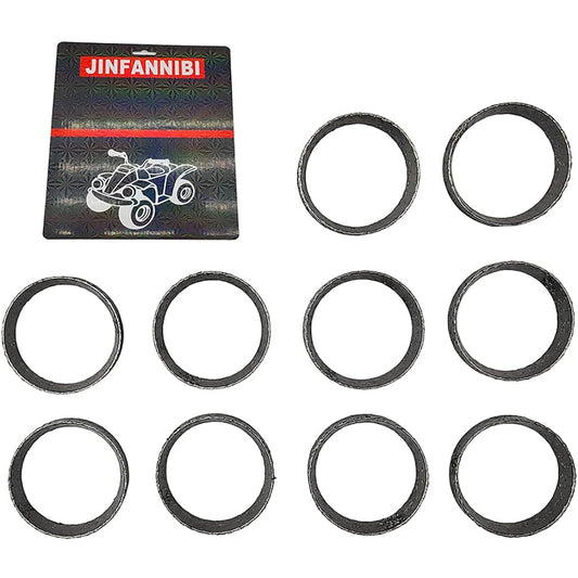 JINFANNIBI Tapered Exhaust Port Gasket Compatible with Harley-Davidson Big Twin Softail Touring 1984-Current Dyna 10 Pieces
