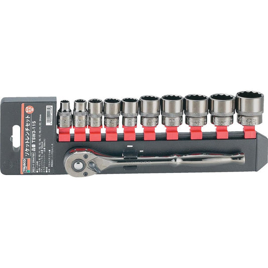 TRUSCO Socket Wrench Set 12 Square Type Drive Angle 9.5 11S TSW3-11S