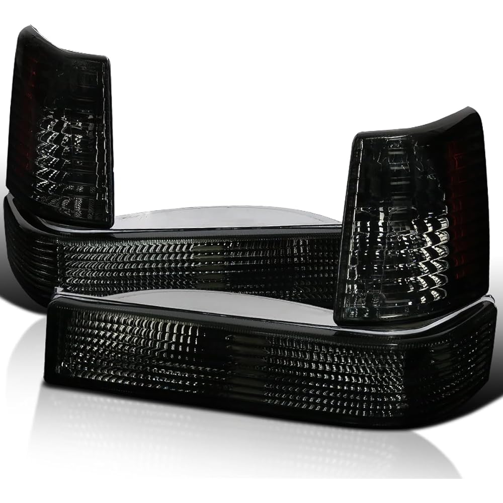 Spec-D Tuning Smoke Bumper Park & Signal Corner Light Amber Reflector 1993-1996 Jeep Grand Cherokee Left and Right Pair
