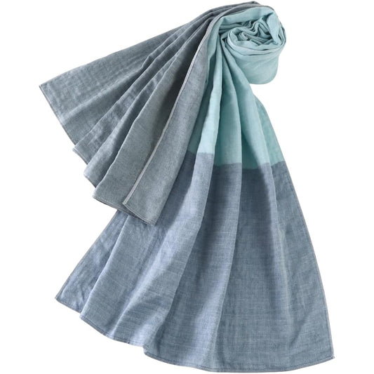 [Uchino] [Gentle to the touch like a marshmallow] Color block marshmallow gauze Gauze shawl Washable Lightweight 100% cotton Patented Oeko-Tex Standard 100 certified Gift Gift Present Approx. 78 x 200 cm Mother's Day gift 88M1P744