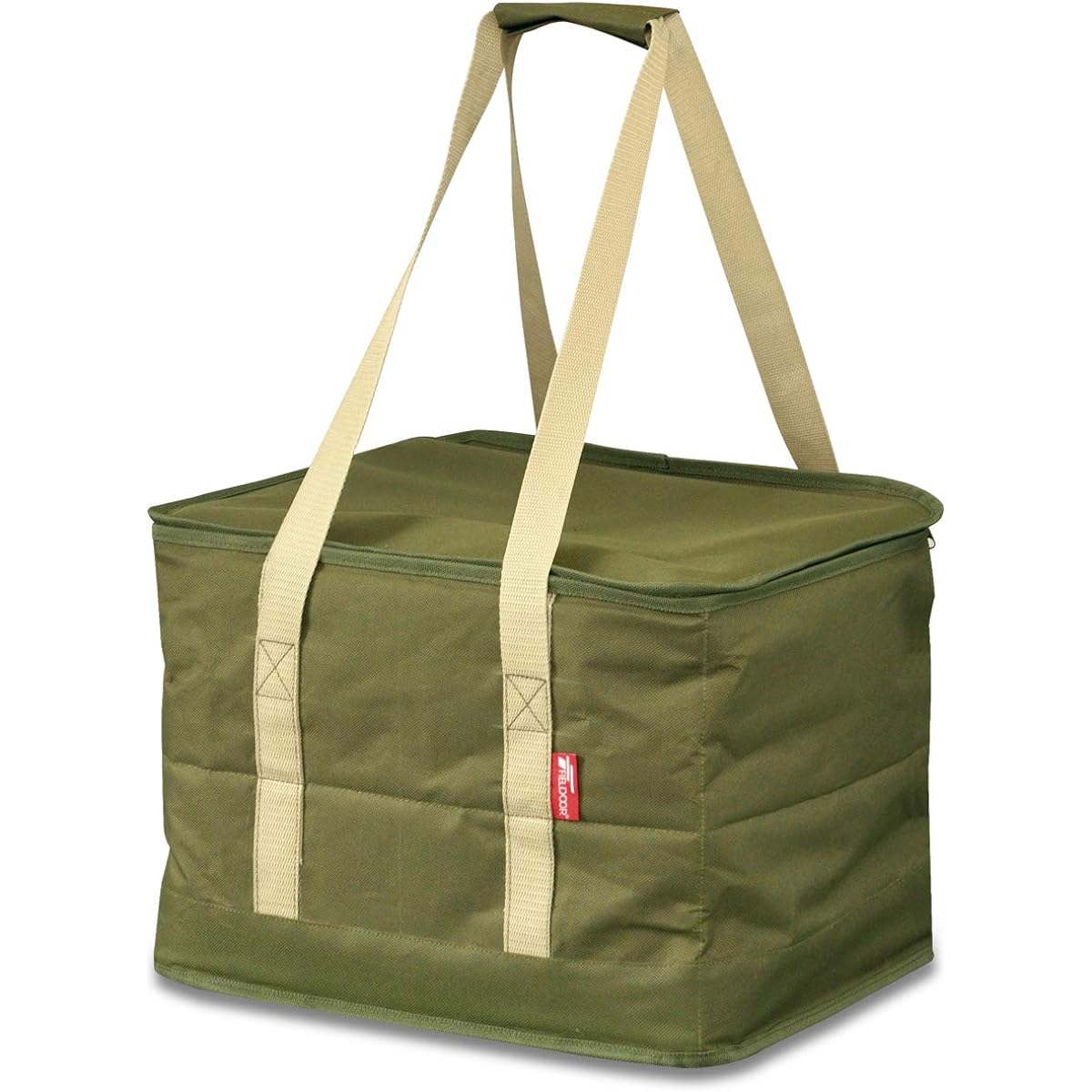 FIELDOOR Multi-Tool Box [M Size/Khaki] 36L Container Type Peg Case with Dividers Folding Tool Holder Accessory Case Camping Equipment Tool Bag