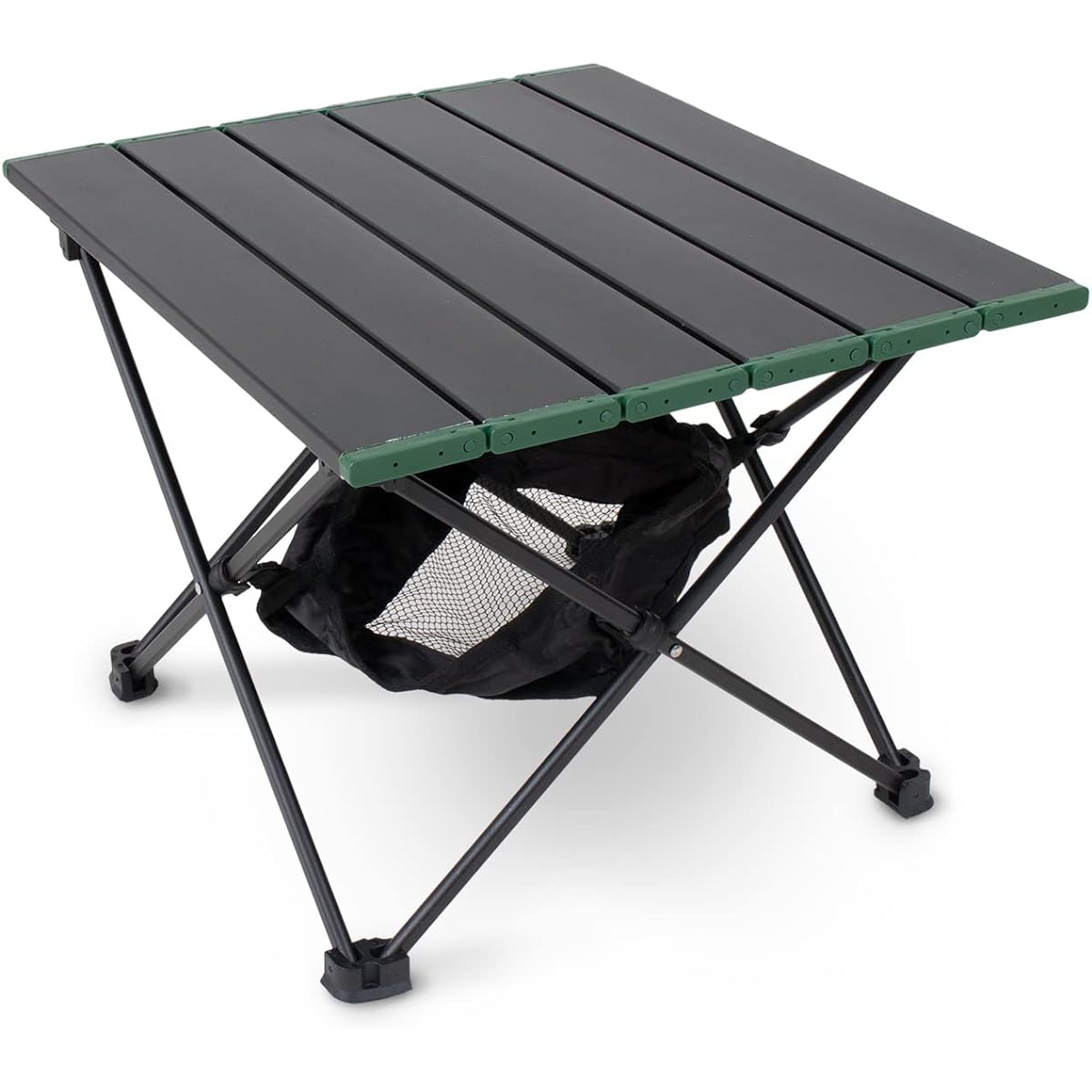 G.G.N. Compact Table Camping Folding Aluminum Roll Table Lightweight Black
