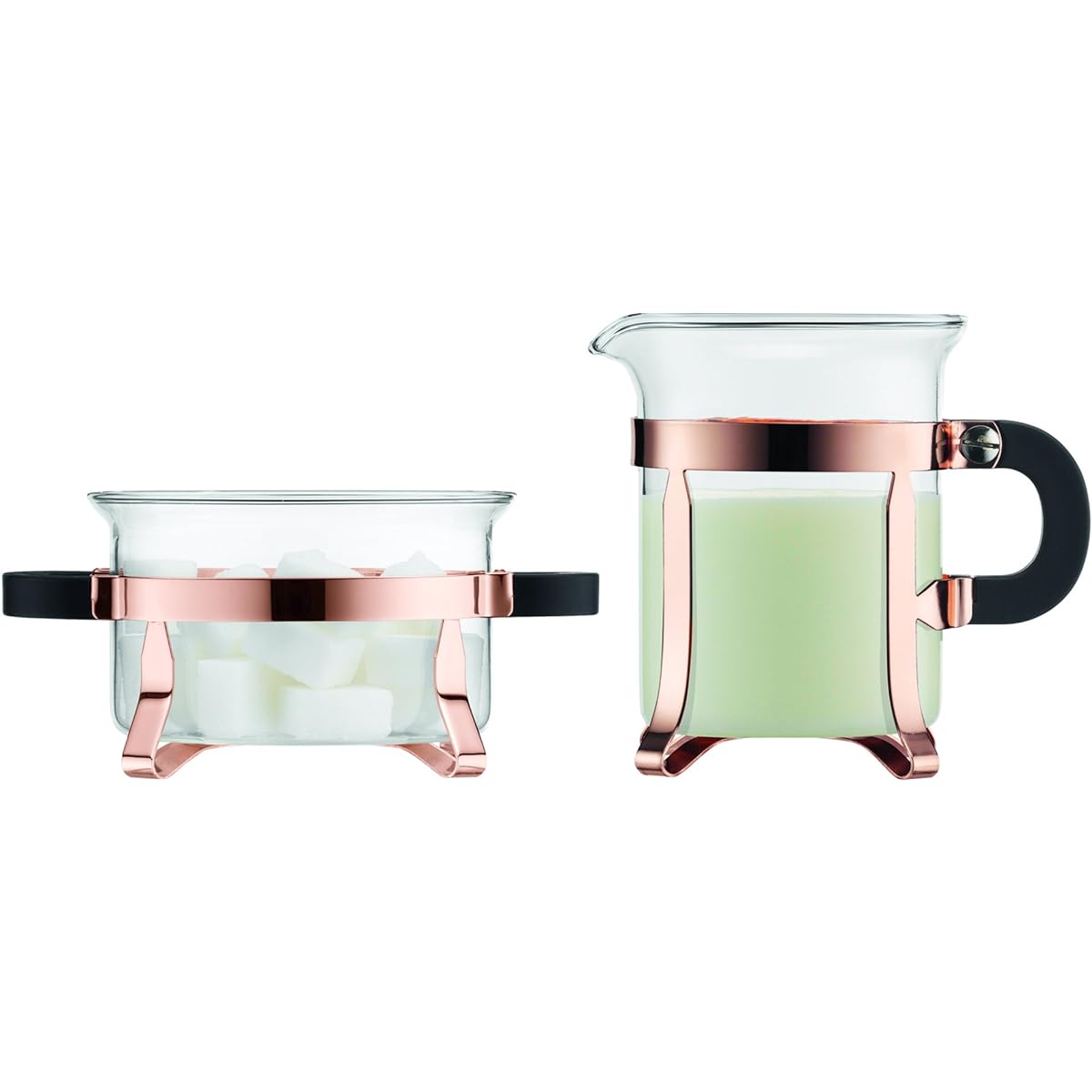 BODUM Tabletop Sugar Container Milk Container CHAMBORD Sugar & Creamer Copper Heat Resistant Glass Coffee Tea [Genuine Product] 4922-18