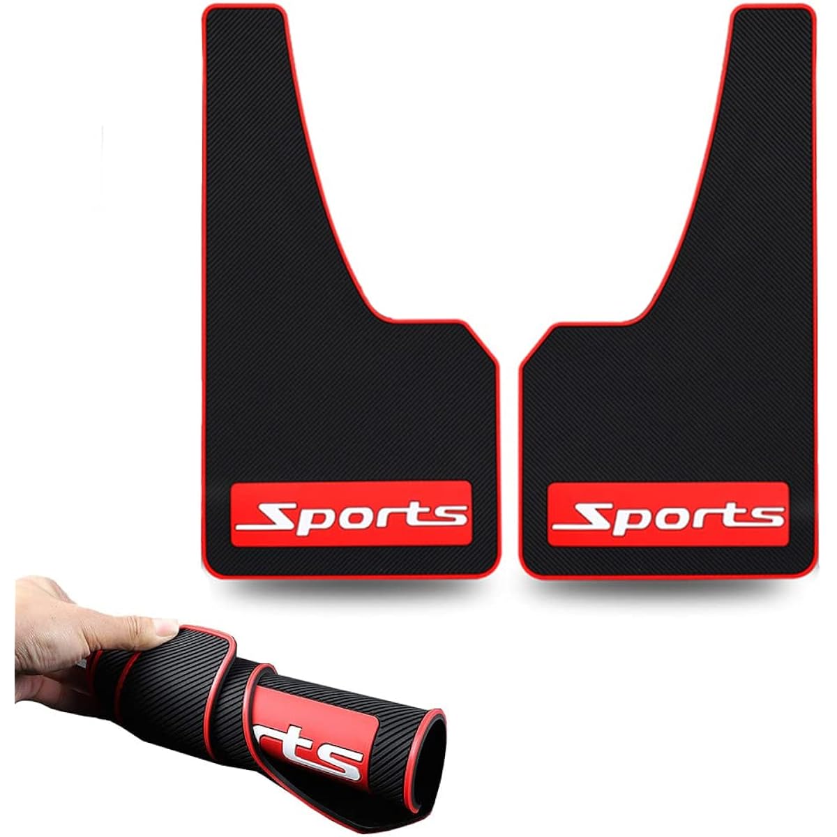 LLJSTAT Soft material Automotive car fender car mud universal fit black plush guard rubber Mud guard no collision universal 43.5cm 23cm 0.5cm (sports)