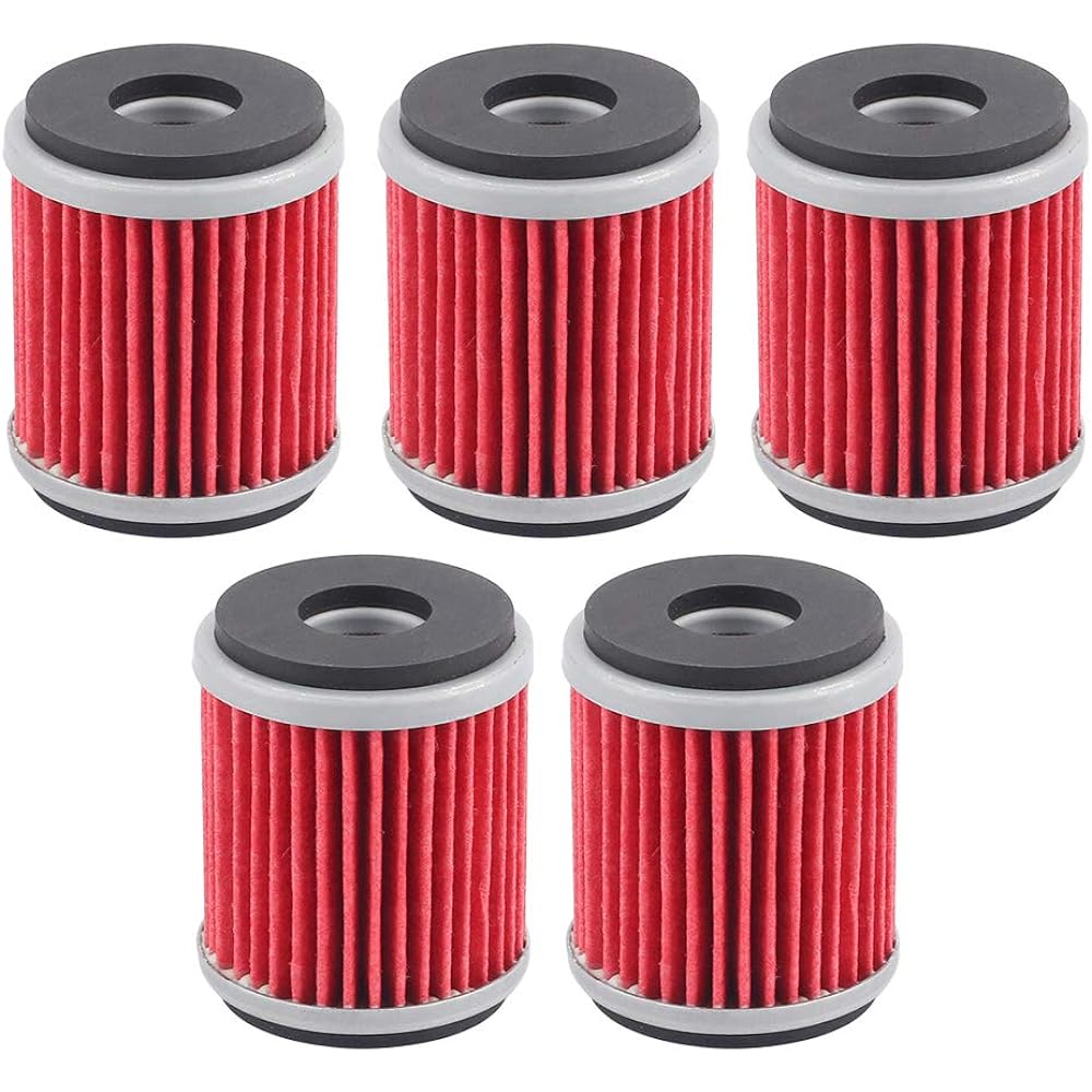 Tvent HF141 141 Oil Filter Replacement Yamaha 5TA-13440-00 5YP-E3440-00 TM Racing YZ250F YZ450F WR125 WR250F F66510 (Pack of 5)