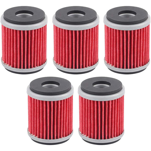 Tvent HF141 141 Oil Filter Replacement Yamaha 5TA-13440-00 5YP-E3440-00 TM Racing YZ250F YZ450F WR125 WR250F F66510 (Pack of 5)