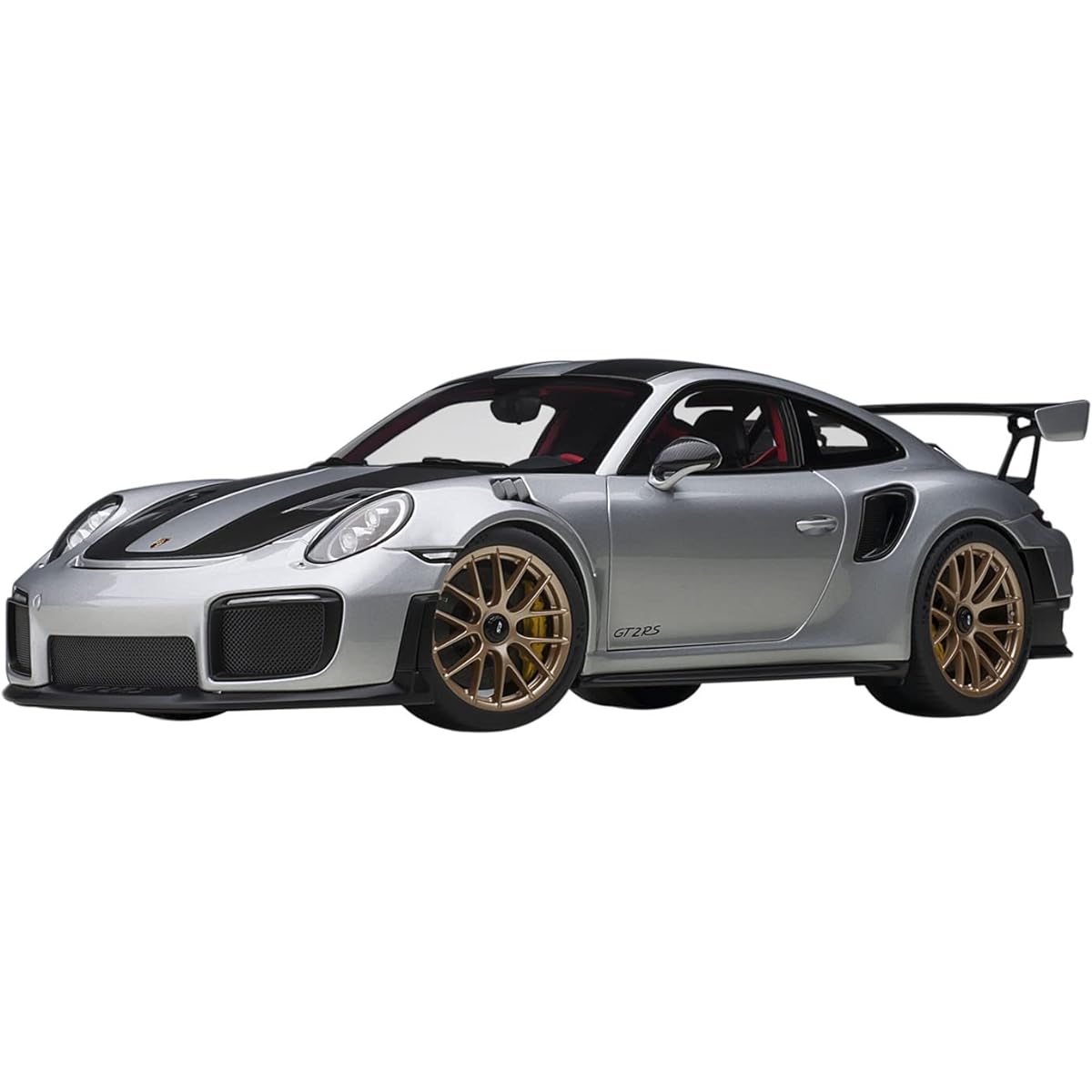 AUTOart 1/18 Porsche 911 (991.2) GT2 RS Weissach Package Metallic Silver/Carbon Black Finished Product 78174