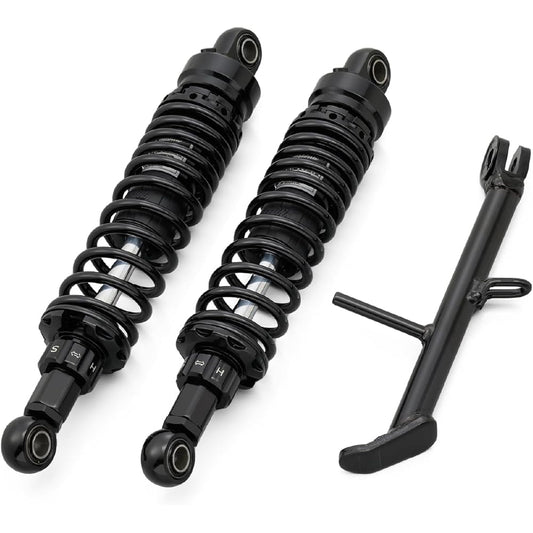 Daytona Motorcycle Rear Suspension for GB350/S (21-22) Lowdown -15~-30mm compared to stock, 20 levels of damping adjustment, Improved ride comfort, Short side stand included, Lowdown Kit, Black Body 32520