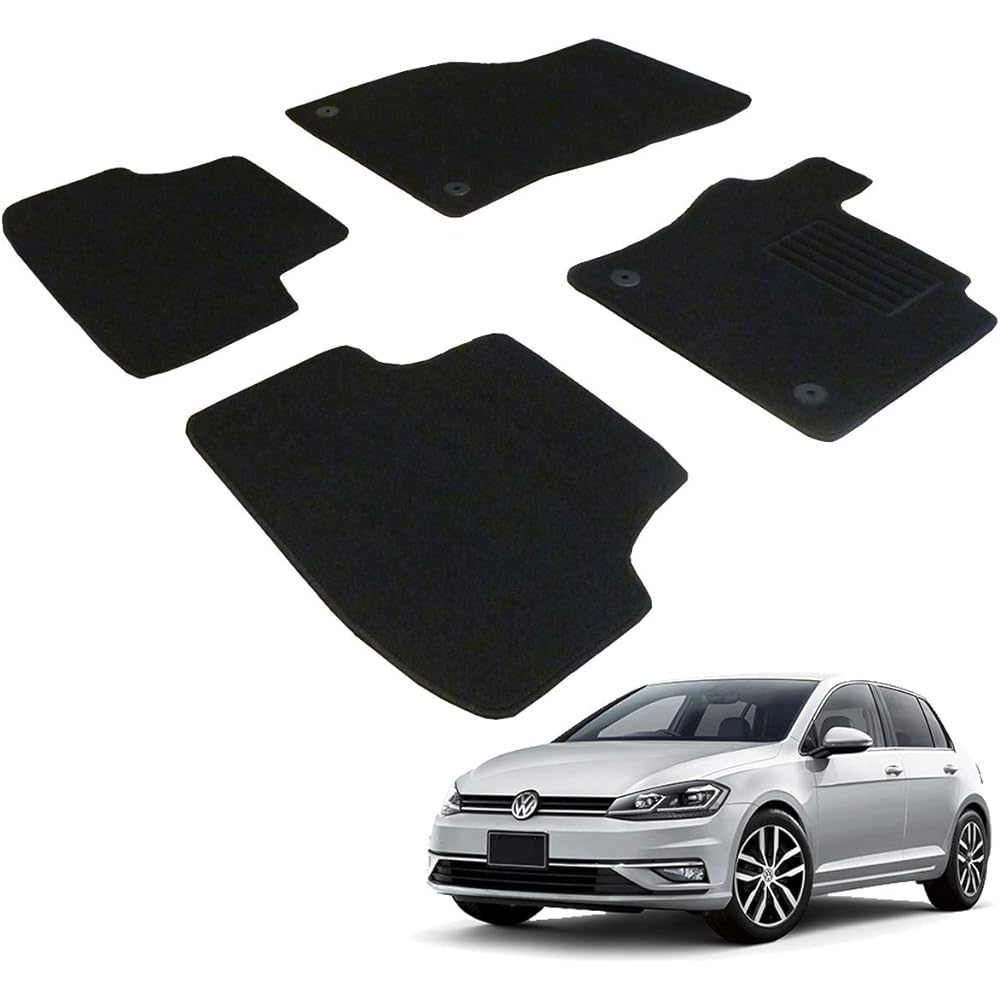 Fenice Car Mat Floor Mat Domestic Production (Volkswagen Golf 7 AUC / 2WD) Right Hand Drive AT Car Black Anti-Slip Shape Resistant to Slip Car Mat (Car Parts Specialty Store)