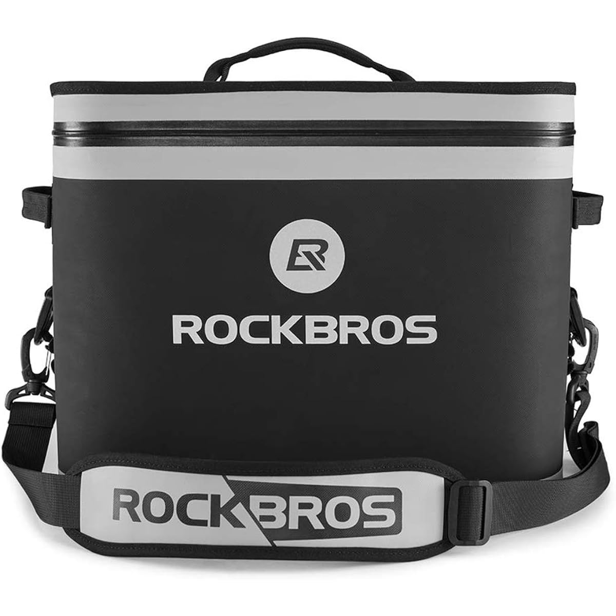 ROCKBROS Cooler Box, Small Soft Cooler Box, Cold Retention Power Approximately 48 Hours, 18L Large Capacity, Fishing, Camping, Lunch Boxes, BBQ, Cherry Blossom Viewing, Picnics, Fireworks, Stylish, Handbag, Shoulder Bag, Portable (Black)