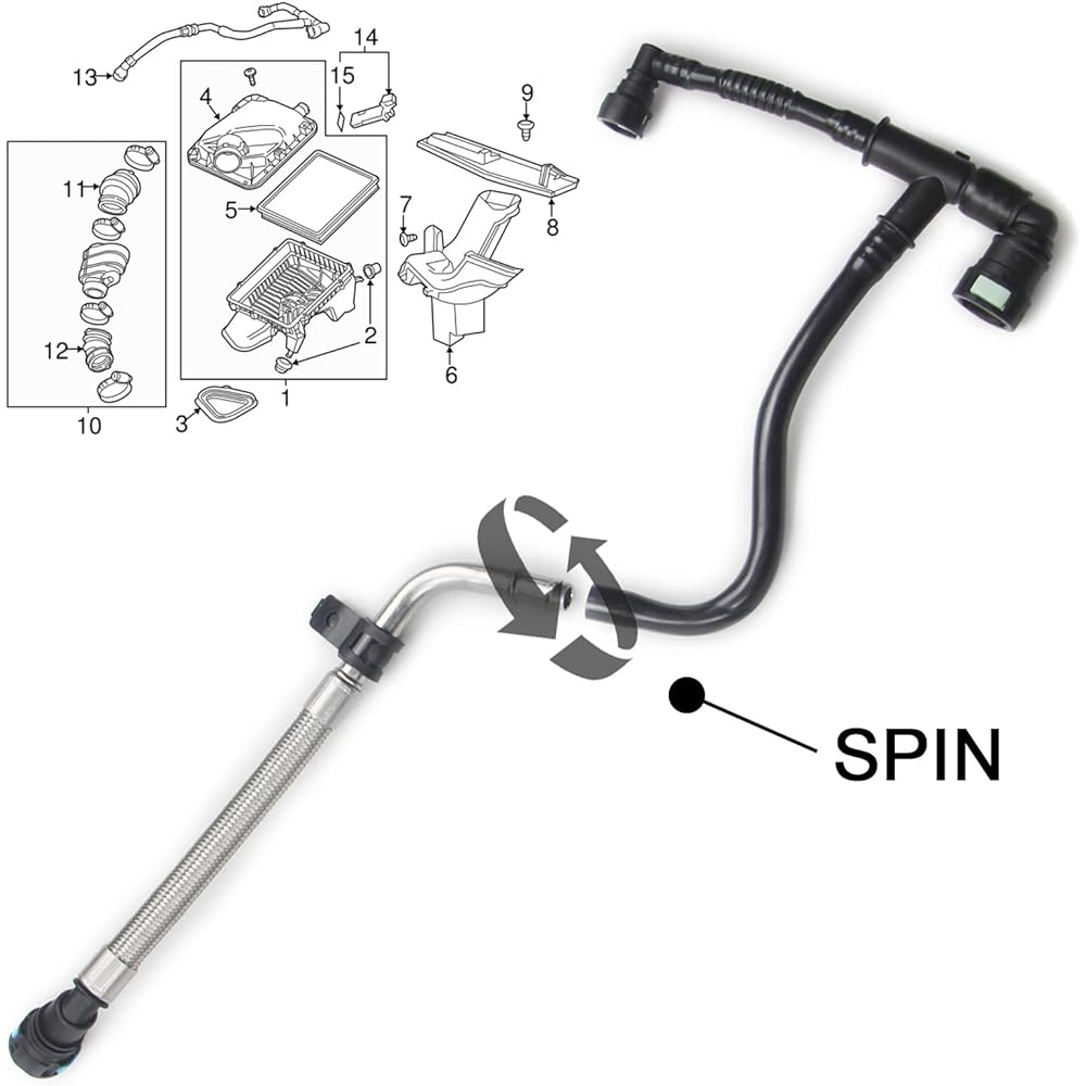 Rapihidan 12673868 PCV Positive Crankcase Ventilation Tube Cadillac ATS MALIBU 2013-2018 ENVISION Regal Repalce# 12654851 12662657