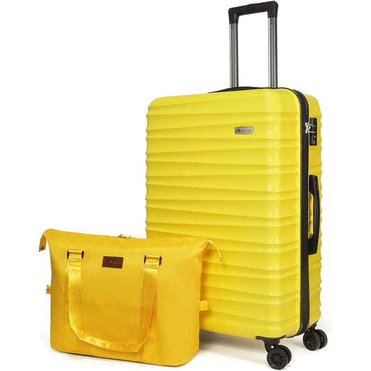 [Aklsvion] Carry Case Suitcase Carry Bag Suitcase Large Carry Bag Large Capacity Lightweight Quiet Equipped with TSA Rotor Double Casters Shockproof 360 Degree Rotation Zipper Type (Yellow, S Size/Carry-on (1-3 nights))