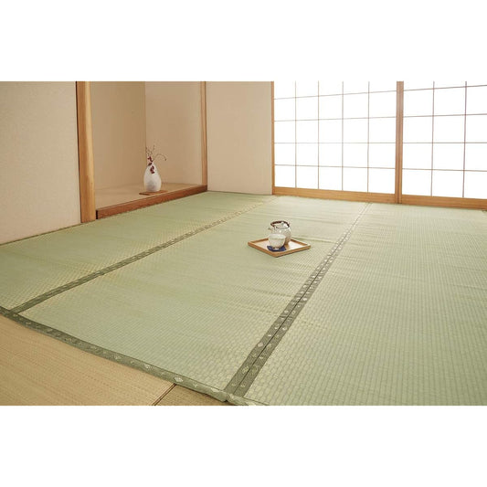 Ikehiko Igusa Rug Shiranui Edoma 10 tatami mat approx. 440 x 352 cm Made in Japan Overlay Carpet Checkered Weave Hiba Processing #6300139