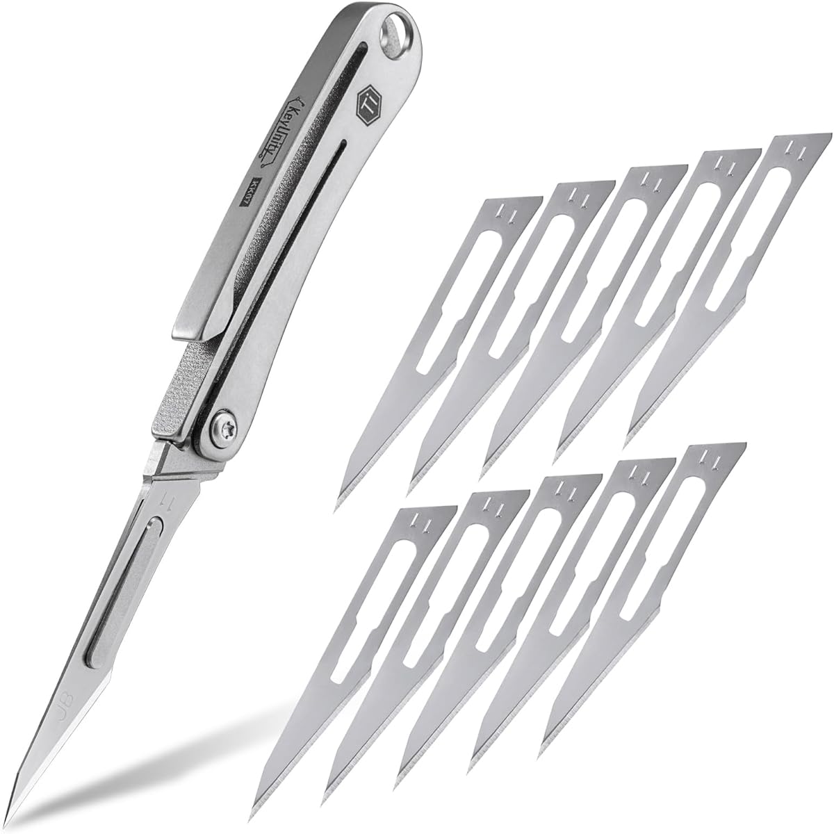 KeyUnity Mini Titanium Alloy Knife Pocket Folding Knife EDC Knife Knife with Key Ring Small Knife Folding Knife (KK07)