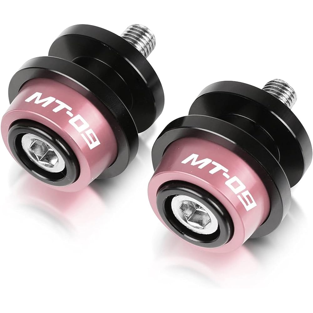 Stand Screw Slider Motorcycle CNC Aluminum Stand Screw 6MM Swingarm Slider Spool for YAMAHA MT09 TRACER GT FJ-09 MT-09 SP MT-09 2013-2021 2020 (Color: Pink)