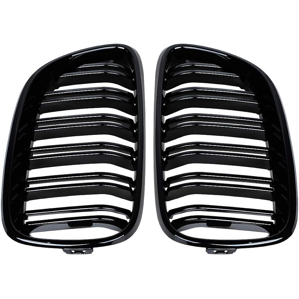 Zealhot Front Grille Radiator Grille Garnish Stream Glossy Black Sport Version for BMW 2 Series F22 F23 F87(M2) 2014-2020 Left and Right Set