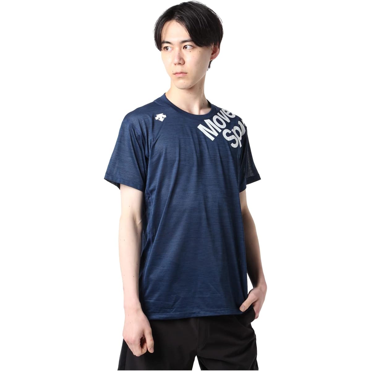 [DESCENTE] Short Sleeve Shirt T-Shirt Sweat Absorbent Quick Drying Stretch Highly Breathable Training MOVESPORT Men's DMMTJA54