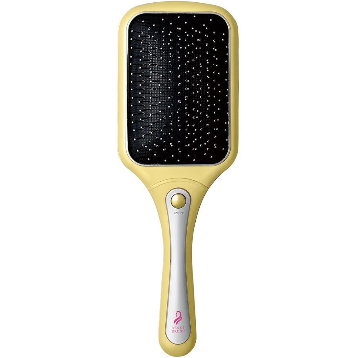 Koizumi Reset Brush Paddle Type Sonic Vibration Magnetic Battery Operated Yellow KBE-2811/Y