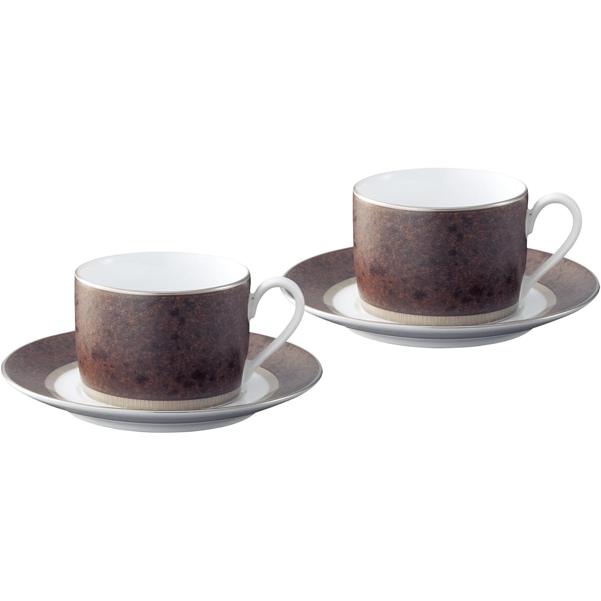 Noritake Cup & Saucer (Pair Set) (Coffee Tea) 180cc Cliff 2 Customers Fine Porcelain P91188/1643