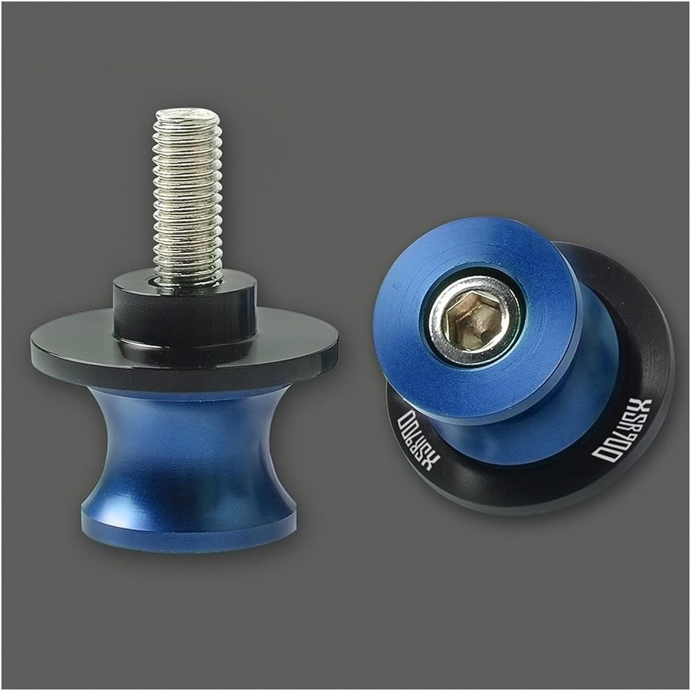 Motorcycle Swing Arm Bobbin Spool Motorcycle 6MM CNC Stand Swing Arm Spool Rear Stand Screw Slider For Ya-ma-ha XSR900 ABS 2013 2014 2015 2016 2017 2018 2019 2020 (Color : Blue)