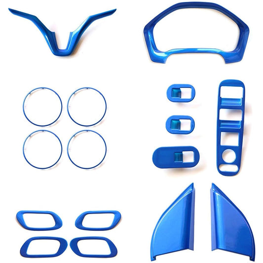 Tosmisy Honda Vezel Exclusive Interior Door Handle Meter Sound Decoration Circle Glass Lift Button Interior Door Triangle Decorative Frame Frame Suitable for 2014-2021 Models (Blue 16)