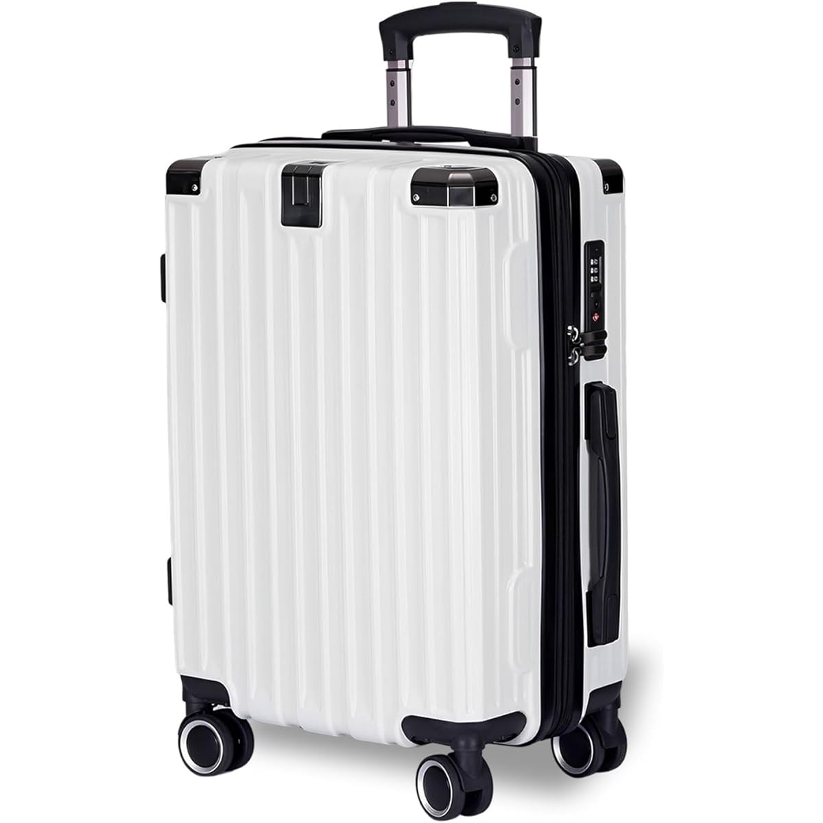 [Vivcon] Suitcase with Expansion Function, Carry Case, Ultra Lightweight, Carry Bag with Hidden Hook, Shockproof, Large, Quiet, Double Casters, Equipped with TSA Loak, Zipper Type, Travel, Business, Business Trip (S Size/1-3 Nights/Carry-on, Silver)