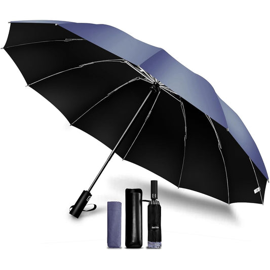 Folding Umbrella, 2024 New Edition, 12 Ribs, Large Size, One-Touch, Automatic Opening/Closing, Windproof, Super Water Repellent, Reverse Folding Type, For Heavy Rain, Windproof, Large, Folding