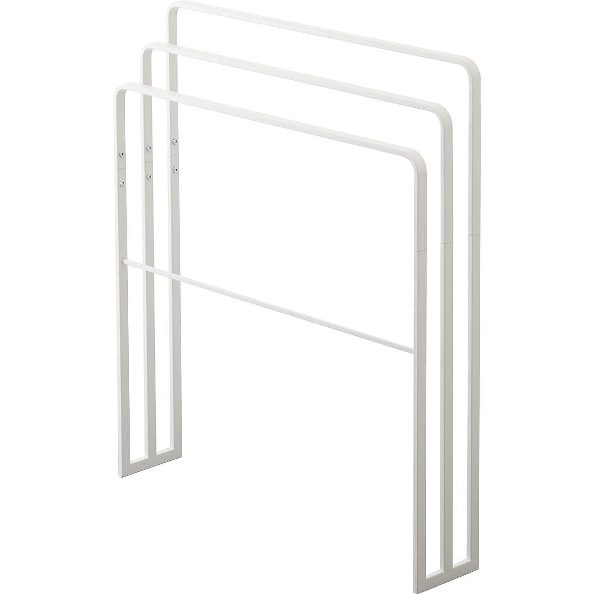 Yamazaki Jitsugyo 4979 Bath towel hanger that can be hung from the side, 3 rows, white, approx. W70XD14XH81cm, tower, easy to hang, large size can also be hung to dry.