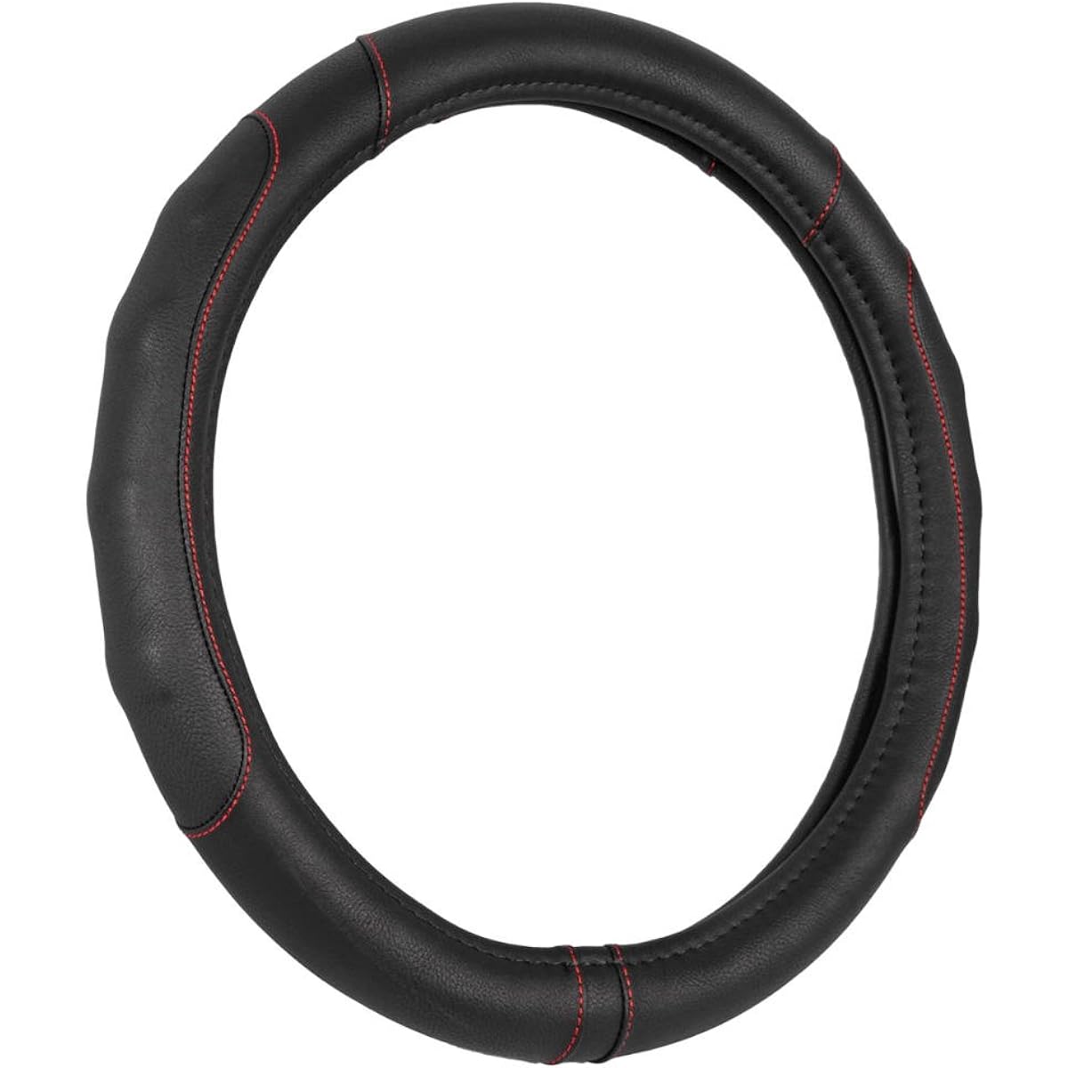 MOTOR TREND Ergonomic Grip Handle Cover/Protector Small Steering Wheel Car SUV Boat (13.5-14.5 inch) (Grip Drive PRO COMFORT GRIP Black/Red Stitch)