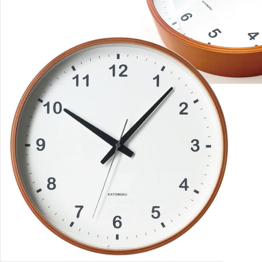 KATOMOKU plywood wall clock light brown sweep (continuous second hand) km-36L φ304mm (quartz clock)