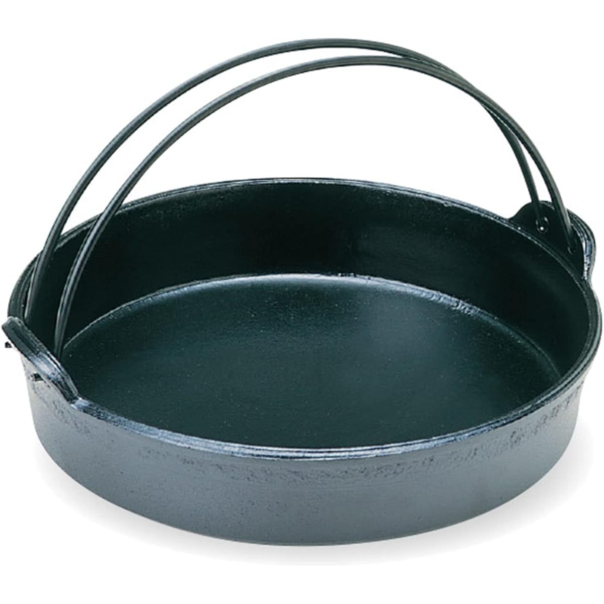 Tonami Shoten Sukiyaki Pot with Crane, Silicone Fluorine Processed, Made in Japan, Aluminum, 24cm, 21240, Black, Outdoor, Camping, Open Fire OK, Repaintable