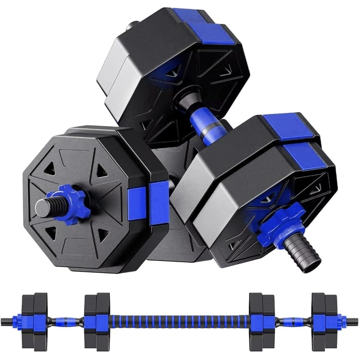 Dumbbell variable type [3in1] 10kg 20kg 30kg 40kg Set of 2 Dumbbells that can also be used as barbells Odorless material Silent HDBJCP