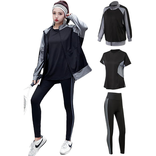 [VeroMan] Women's Sportswear Top and Bottom 3 Piece Set Large Size Cute Jersey ppi-wsi22