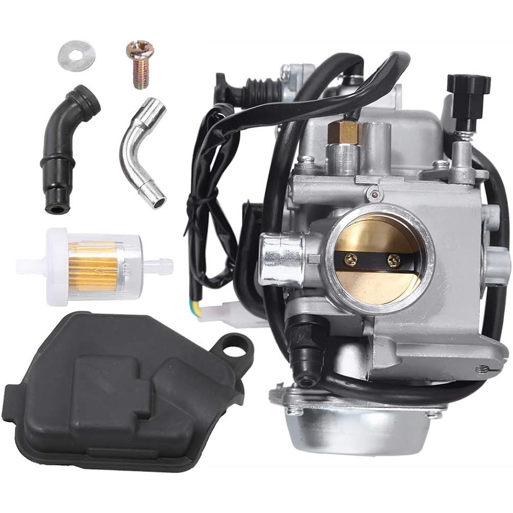 Carburetor Honda Rancher 350 TRX350FE TRX350FM 4x4 2004 2005 2006 ATV Replacement Carb Assembly with Fuel Filter Bolt