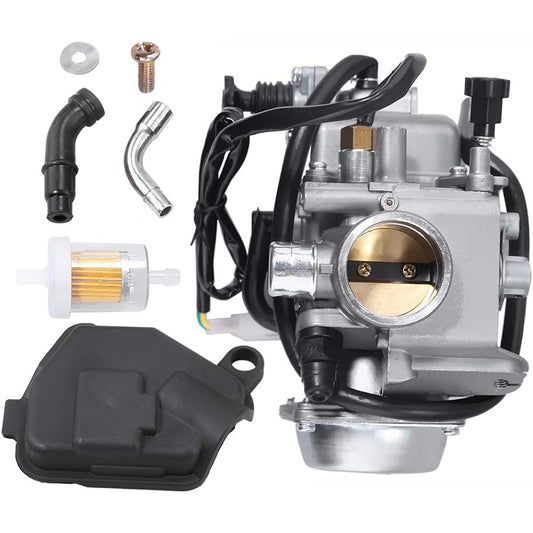 Carburetor Honda Rancher 350 TRX350FE TRX350FM 4x4 2004 2005 2006 ATV Replacement Carb Assembly with Fuel Filter Bolt