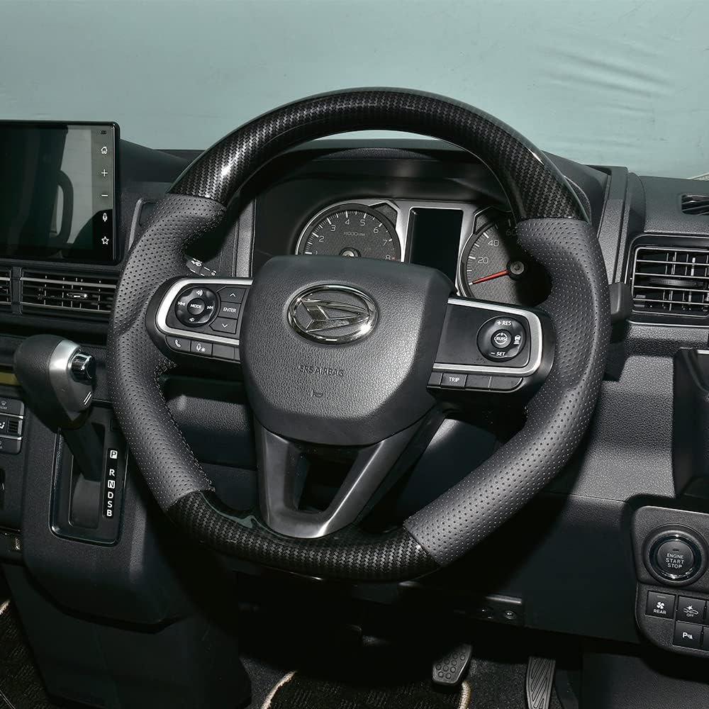 Genuine Replacement Steering Daihatsu New Model Atley / Hijet Cargo S700 Series Hijet Truck/Hijet Jumbo S500 Series Late Taft LA900 Series Gun Grip Custom (Carbon Style)