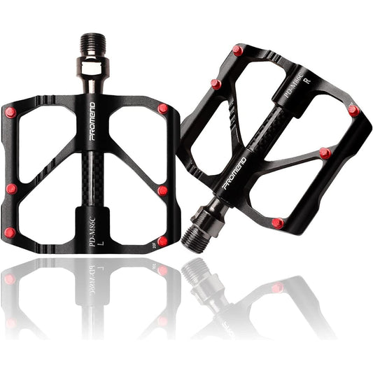 Promend [New Material] Carbon Fiber Bicycle Pedals, Ultra Lightweight, 3 Bearings, Left and Right Set, Durable, Competition Mountain Bike Pedals