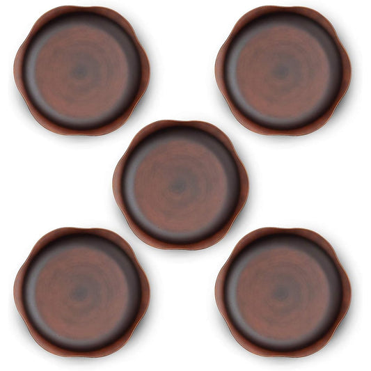 CtoC JAPAN Select Large Plate 268×268×27mm See Flower Plate L Dark Brown CTC-098297 5 pieces