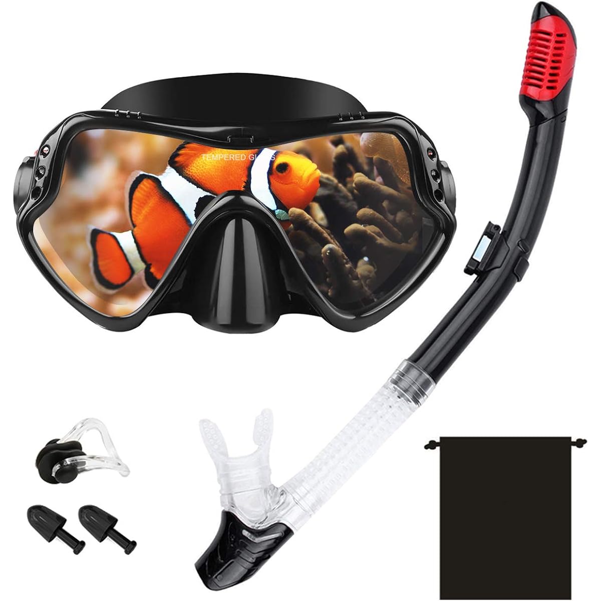 SEIDLITZ Snorkel Set Dry Snorkel Anti-Fog HD Real Waterproof Fit Snorkeling Set Mask Snorkel Snorkel Set Unisex