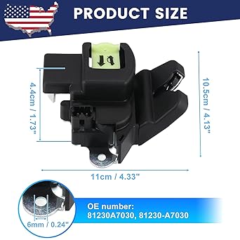 E-VNIKO Rear Translor Clutch Dear Lock Acient Kia Forte 2013-2018 HYUNDAI ACCENT 2018-2023 Tailgate de Aratch replacement 81230-A7030