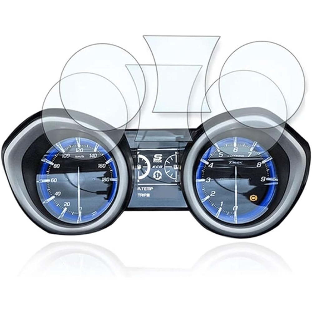 DEMUR Instrument Scratch Cluster Protection Film Speedometer Screen for Yamaha Tmax560 Tmax530 Tmax T Max 530 DX SX 560 Tech Max Dashboard Screen Protector (Size : 5 PCS)