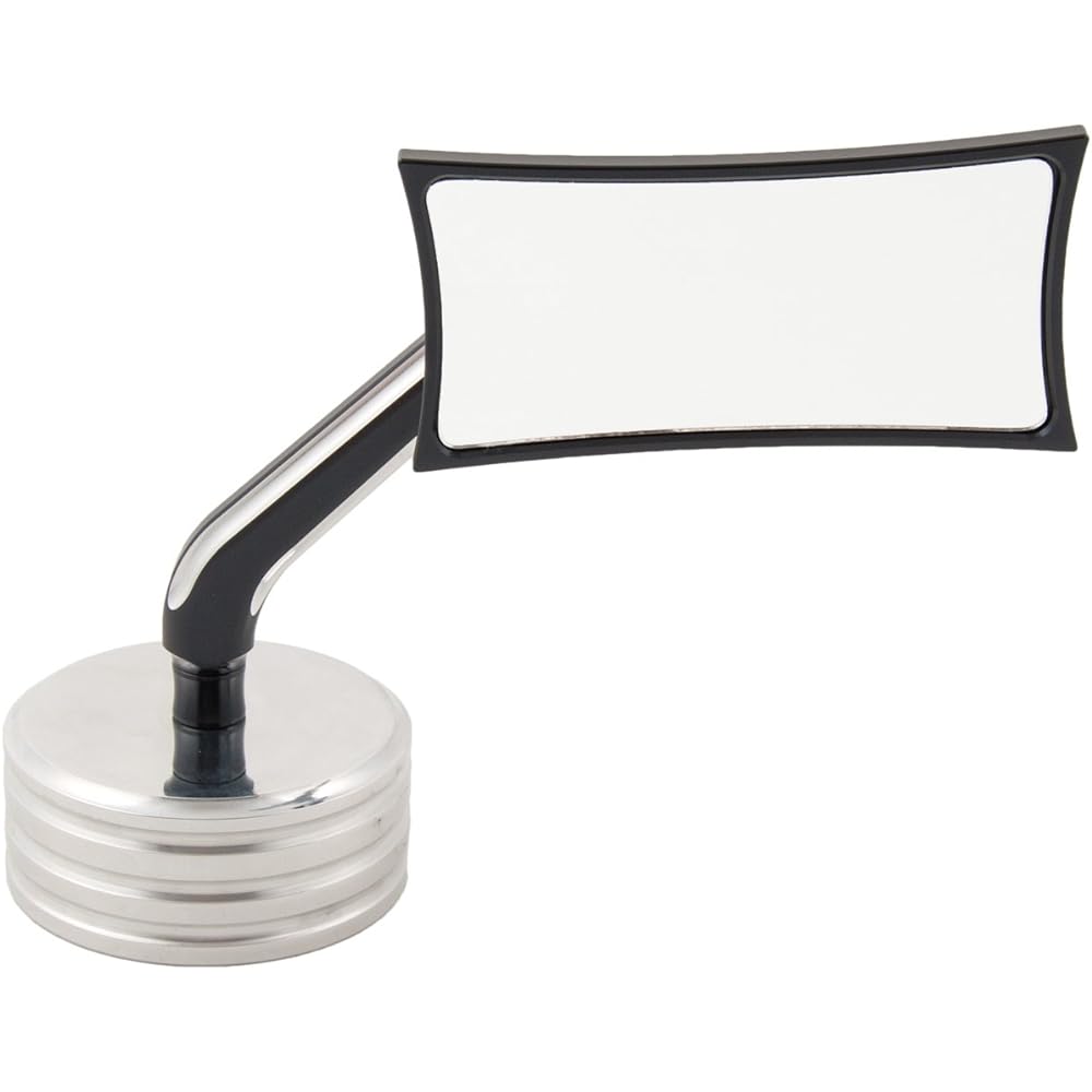 Ken's factory Rapid Series Mirror Ribbed Black & Machine Cut Right Bike Mirror (Rapid Series Mirror Ribbed Black and Machine Cut Light) 12-211
