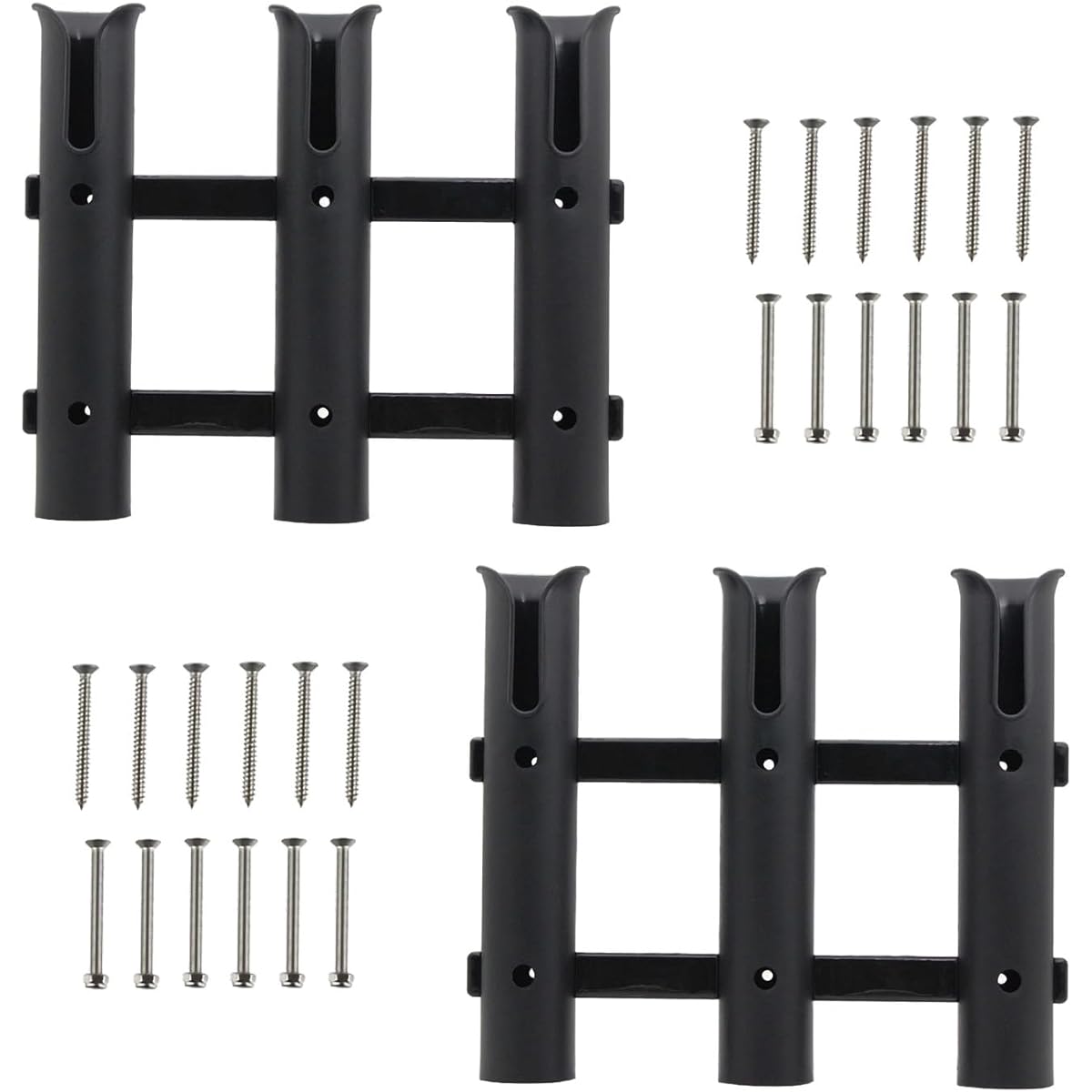 karim Rod Holder Fishing 3 Row Rod Holder Fishing Rod Stand Ship Boat Rod Stand Black Fishing Supplies Storage Fishing Yacht Wall Fixed Case