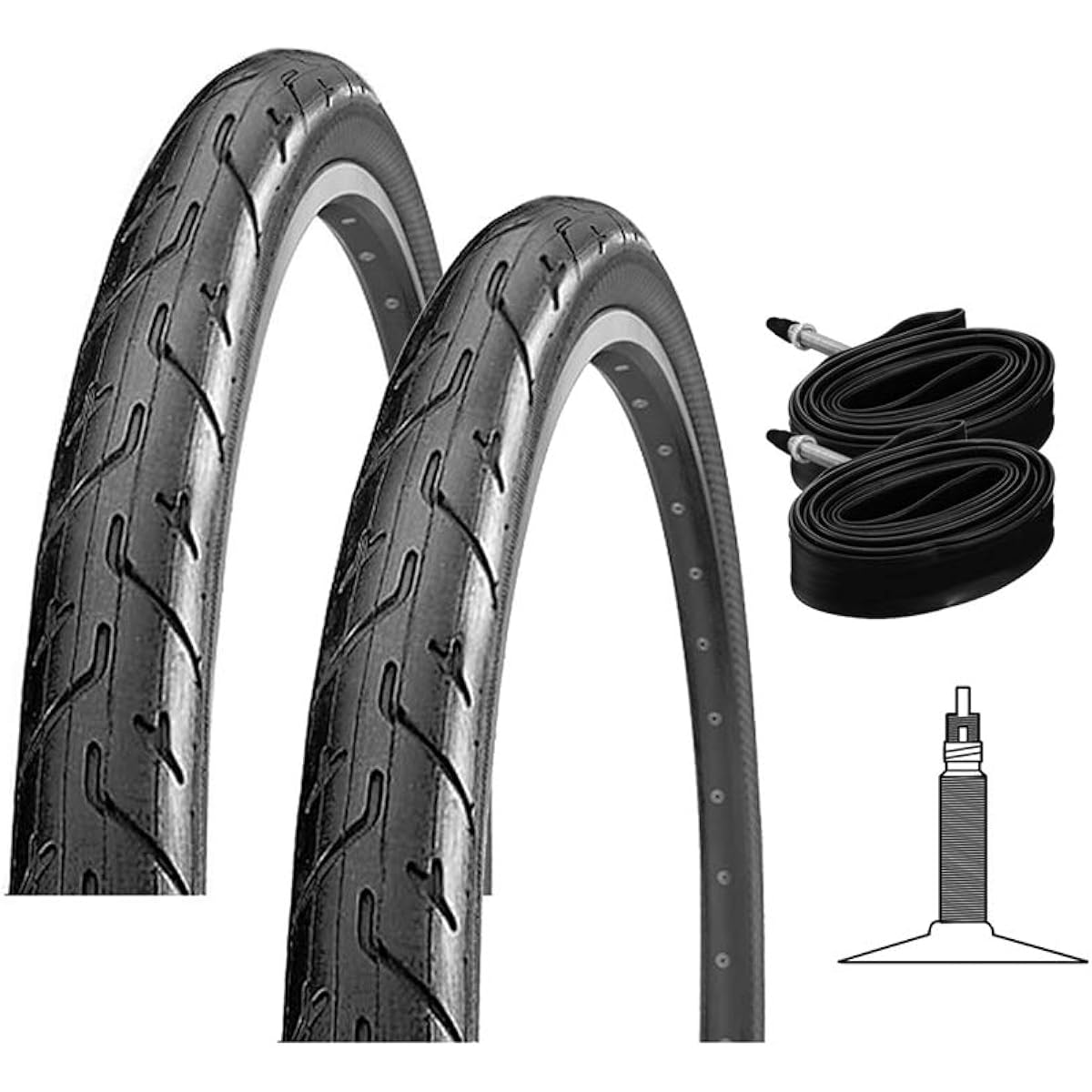 DURO DB-7023 20×1.5 Tire + Tube Set of 2 (with French to English conversion valve)