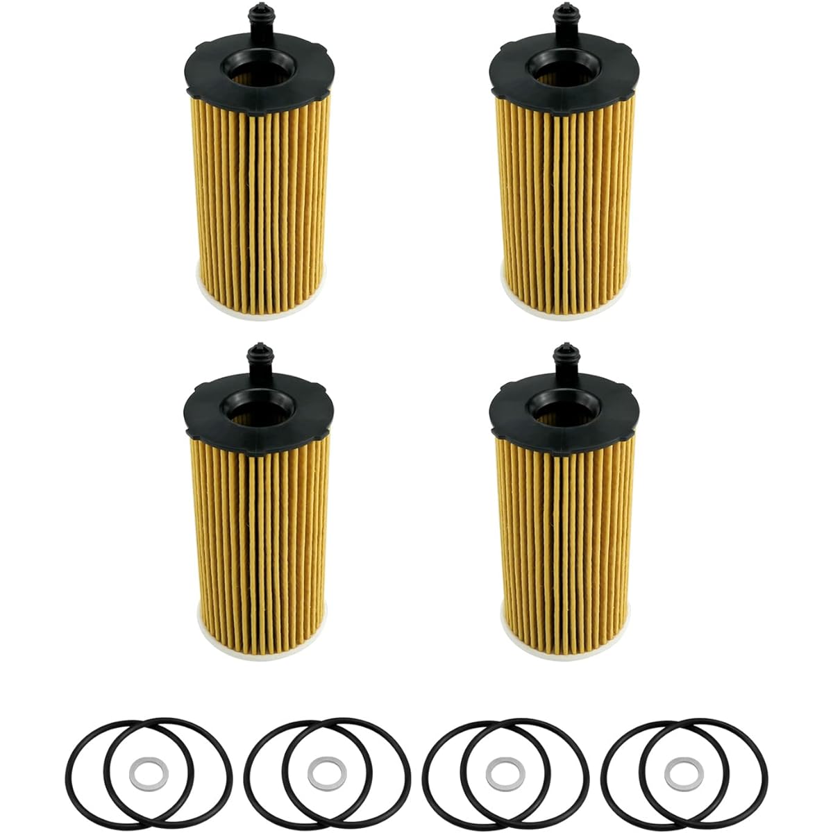 4 Pack 26320-3N000 Oil Filter KIA Carnival 3.5L Engine 2021 2022 with O-ring and Drain plug gasket