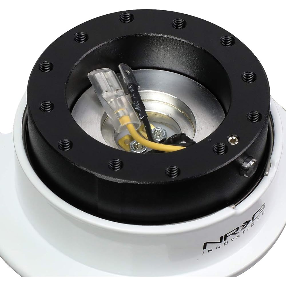 NRG Innovations SRK-250BK-WT Quick Release Kit (Body Color Select) / White Ring with Fingergo